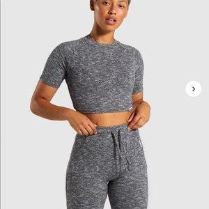 Gymshark Slounge Crop Top - Black Marl